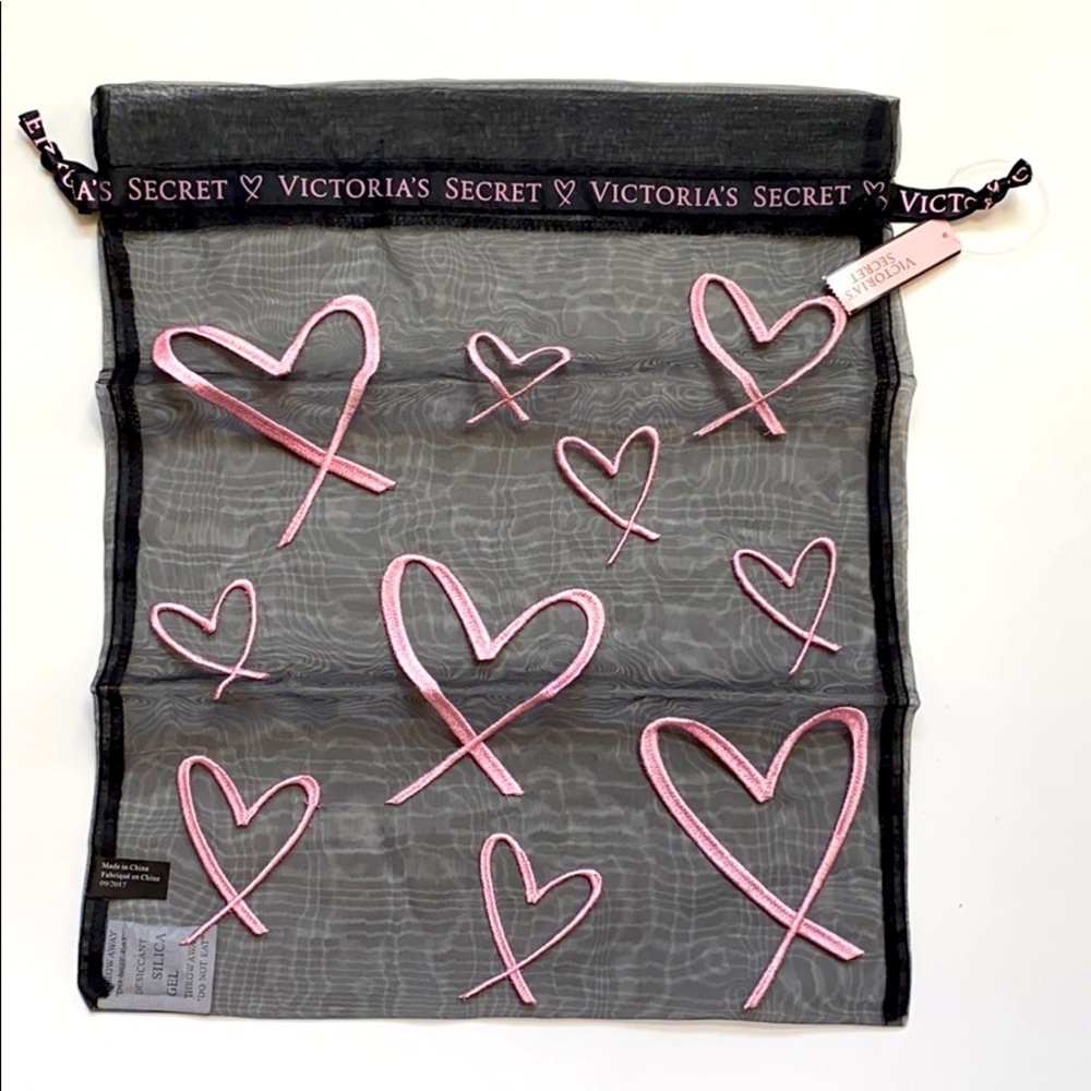 NWT Victoria’s Secret see through black & pink bag